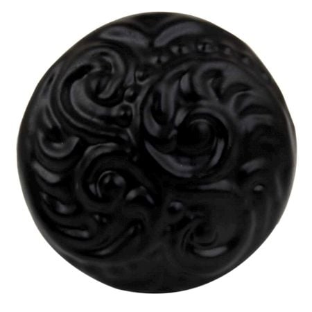 Black Floral Iron Cabinet Knob